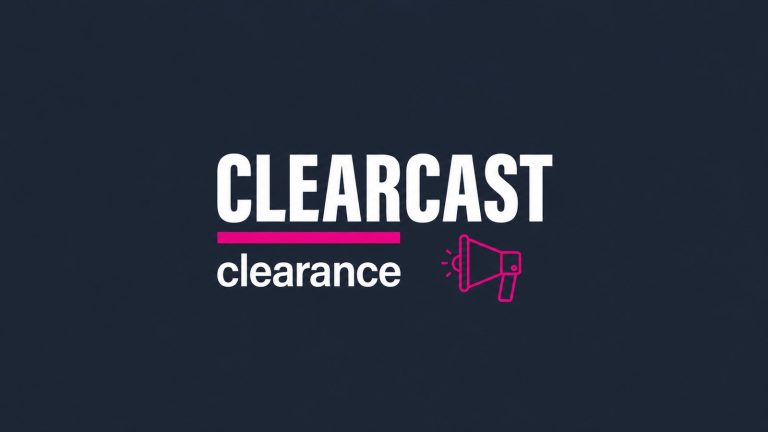 The words Clearcast clearance with a megaphone icon